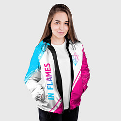 Куртка с капюшоном женская In Flames neon gradient style вертикально, цвет: 3D-черный — фото 2