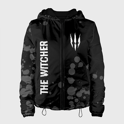 Женская куртка The Witcher glitch на темном фоне вертикально / 3D-Черный – фото 1