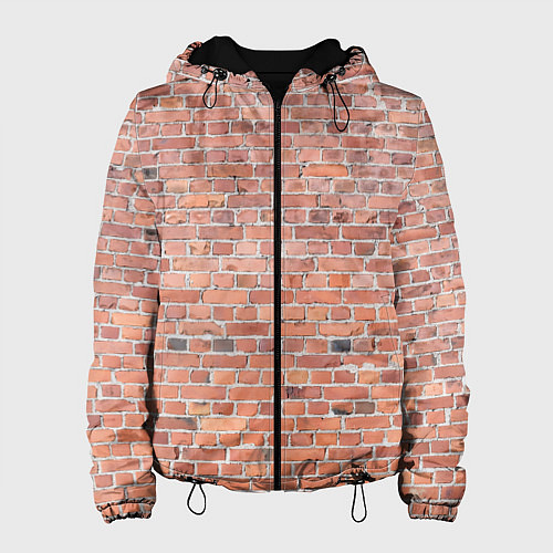 Женская куртка Кирпичная стена узор / 3D-Черный – фото 1