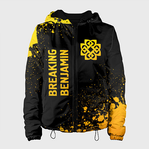Женская куртка Breaking Benjamin - gold gradient вертикально / 3D-Черный – фото 1