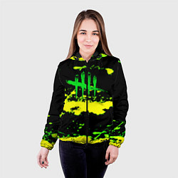 Куртка с капюшоном женская Dead by daylight кислота, цвет: 3D-черный — фото 2