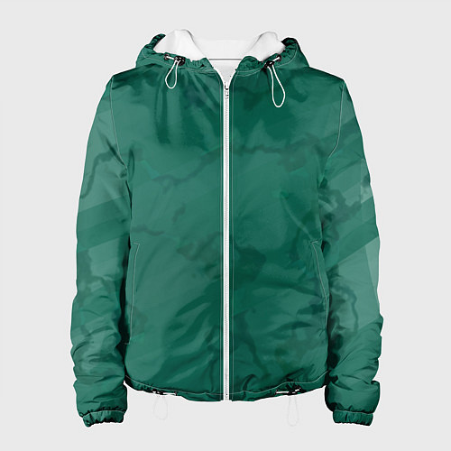 Женская куртка Серо-зеленые разводы / 3D-Белый – фото 1