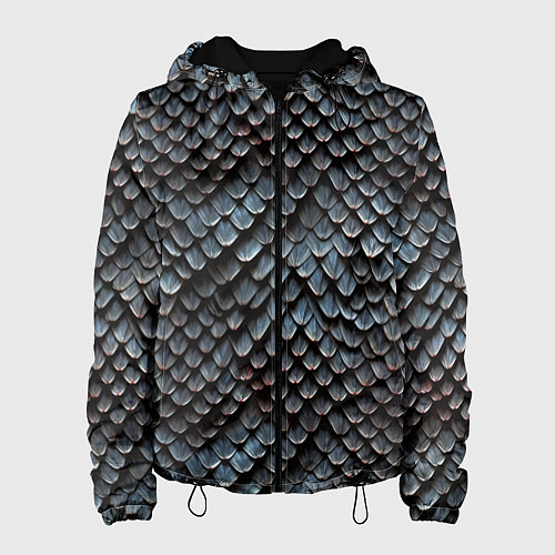 Женская куртка Паттерн чешуя дракона / 3D-Черный – фото 1
