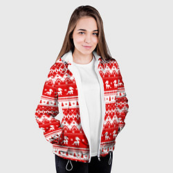 Куртка с капюшоном женская Новогодние драконы, цвет: 3D-белый — фото 2