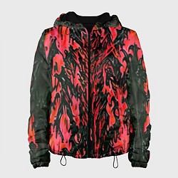 Куртка с капюшоном женская Демонический доспех красный, цвет: 3D-черный