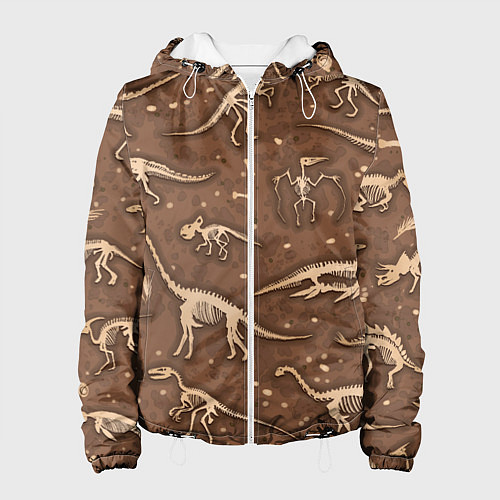 Женская куртка Dinosaurs bones / 3D-Белый – фото 1