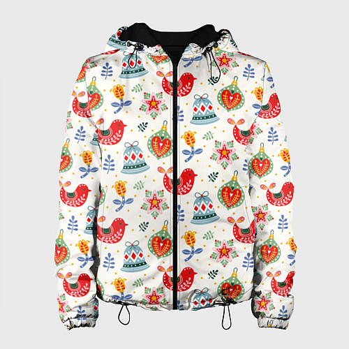 Женская куртка Рождественские узоры / 3D-Черный – фото 1