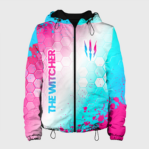 Женская куртка The Witcher neon gradient style вертикально / 3D-Черный – фото 1