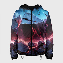 Куртка с капюшоном женская Разлом больших камней, цвет: 3D-черный