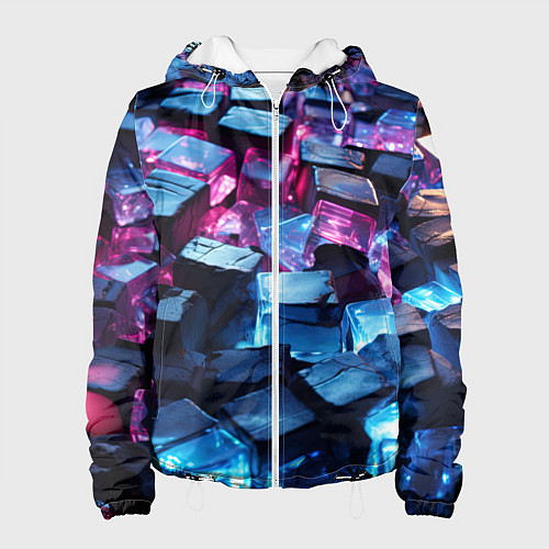 Женская куртка Стеклянные прозрачные камушки / 3D-Белый – фото 1