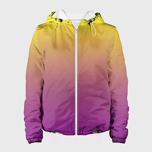 Женская куртка Желто-фиолетовый градиент / 3D-Белый – фото 1