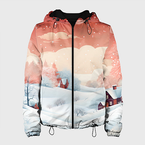 Женская куртка Зимняя сказка на пороге / 3D-Черный – фото 1