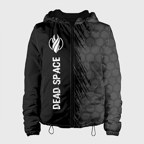 Женская куртка Dead Space glitch на темном фоне по-вертикали / 3D-Черный – фото 1