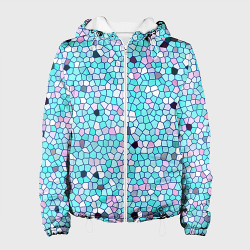 Женская куртка Мозаика розово-голубая / 3D-Белый – фото 1
