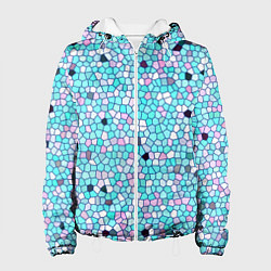 Женская куртка Мозаика розово-голубая
