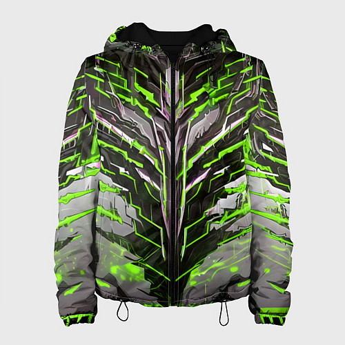 Женская куртка Киберпанк доспех зелёный / 3D-Черный – фото 1