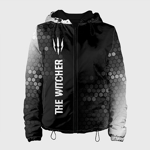 Женская куртка The Witcher glitch на темном фоне по-вертикали / 3D-Черный – фото 1