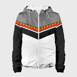 Женская куртка Углы и треугольники: оранжевый и красный