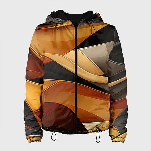Женская куртка Желтая и черная абстракция / 3D-Черный – фото 1