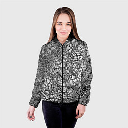 Куртка с капюшоном женская Разбитое зеркало, цвет: 3D-черный — фото 2
