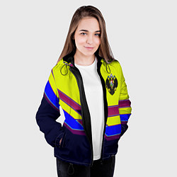 Куртка с капюшоном женская Российская империя герб, цвет: 3D-черный — фото 2