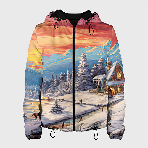 Женская куртка Северное сияние веселья / 3D-Черный – фото 1