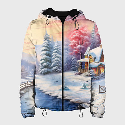 Женская куртка Сказочная метель подарков / 3D-Черный – фото 1