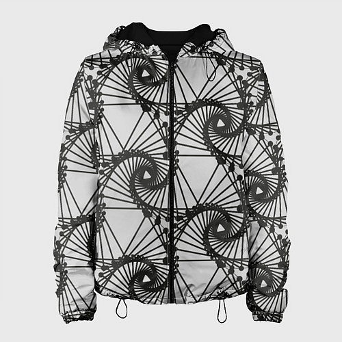 Женская куртка Треугольник и линии / 3D-Черный – фото 1