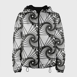 Куртка с капюшоном женская Треугольник и линии, цвет: 3D-черный