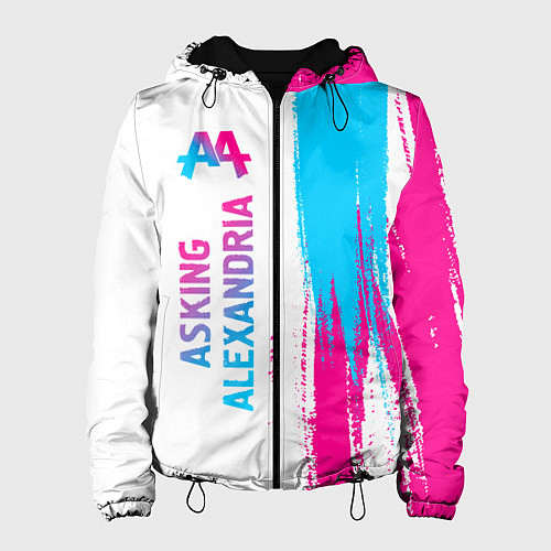 Женская куртка Asking Alexandria neon gradient style по-вертикали / 3D-Черный – фото 1