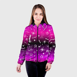 Куртка с капюшоном женская Тату Лил Пипа на фиолетовом, цвет: 3D-черный — фото 2