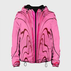 Женская куртка Плавные линии на розовом фоне