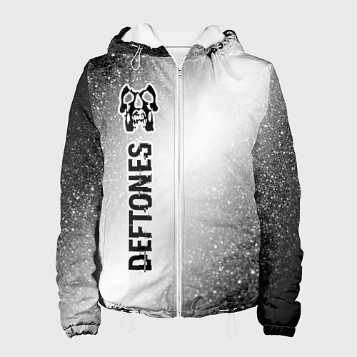 Женская куртка Deftones glitch на светлом фоне по-вертикали / 3D-Белый – фото 1