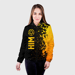 Куртка с капюшоном женская HIM - gold gradient по-вертикали, цвет: 3D-черный — фото 2