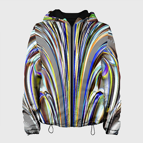 Женская куртка Струйчатый перламутровый узор / 3D-Черный – фото 1