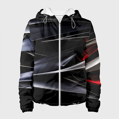 Женская куртка Black red abstract / 3D-Белый – фото 1
