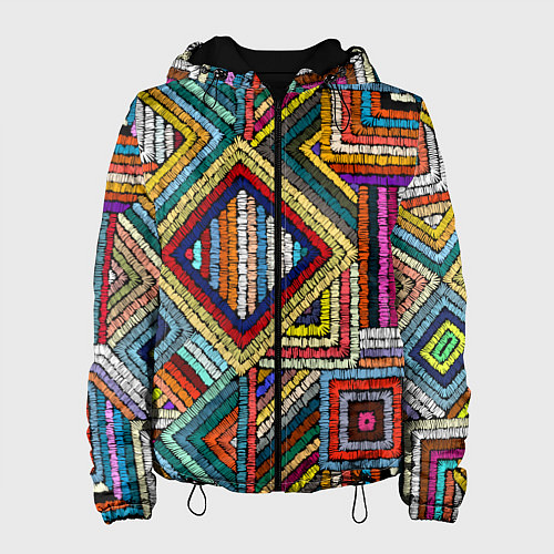 Женская куртка Этнический узор вышивка / 3D-Черный – фото 1