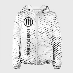 Куртка с капюшоном женская Three Days Grace glitch на светлом фоне по-вертика, цвет: 3D-белый