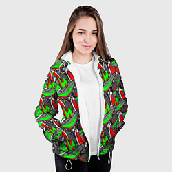Куртка с капюшоном женская Разноцветные кеды, цвет: 3D-белый — фото 2