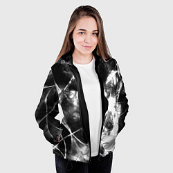 Куртка с капюшоном женская Черный дым и паттерны, цвет: 3D-черный — фото 2