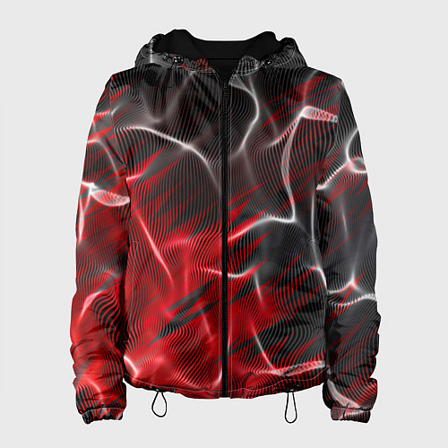 Женская куртка Дым и красные текстуры / 3D-Черный – фото 1