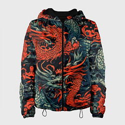 Женская куртка Красный и серый дракон