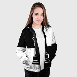 Куртка с капюшоном женская Шахматы - ферзь, цвет: 3D-черный — фото 2