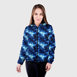 Куртка с капюшоном женская Cosmic neon boom, цвет: 3D-черный — фото 2