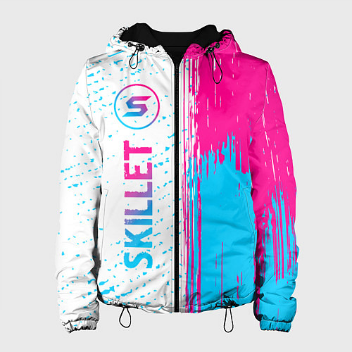 Женская куртка Skillet neon gradient style по-вертикали / 3D-Черный – фото 1