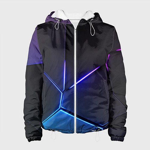 Женская куртка Пурпурный разлом - абстракция / 3D-Белый – фото 1