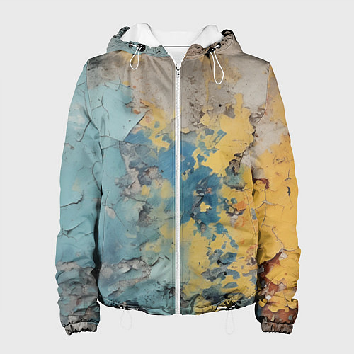 Женская куртка Гранжевая стена с краской / 3D-Белый – фото 1