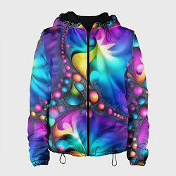 Женская куртка Розово синий фрактал