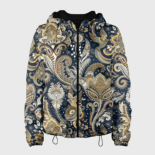 Женская куртка Индийские этнические узоры пейсли / 3D-Черный – фото 1