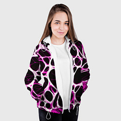 Куртка с капюшоном женская Розовая морская волна, цвет: 3D-белый — фото 2